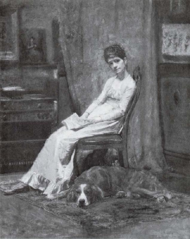 Thomas Eakins Portrait Einer Dame mit Setter Germany oil painting art